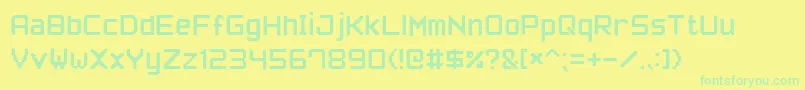 PixelFont7 Font – Green Fonts on Yellow Background