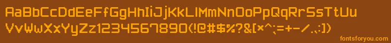PixelFont7 Font – Orange Fonts on Brown Background
