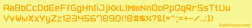 PixelFont7 Font – Orange Fonts on Yellow Background