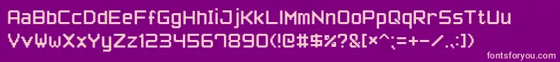 PixelFont7 Font – Pink Fonts on Purple Background
