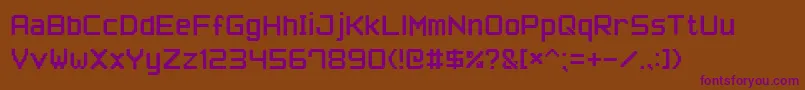 PixelFont7 Font – Purple Fonts on Brown Background