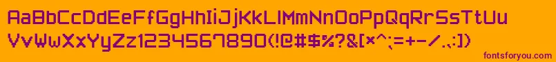 PixelFont7 Font – Purple Fonts on Orange Background