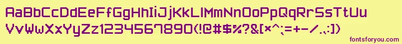PixelFont7 Font – Purple Fonts on Yellow Background