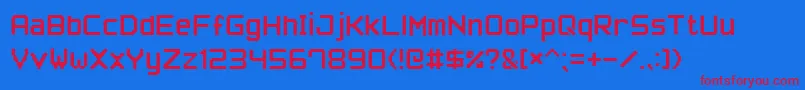 PixelFont7 Font – Red Fonts on Blue Background