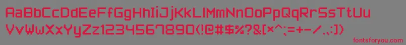PixelFont7 Font – Red Fonts on Gray Background
