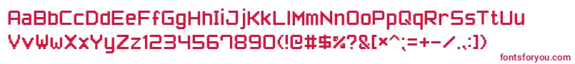 フォントPixelFont7 – 白い背景に赤い文字