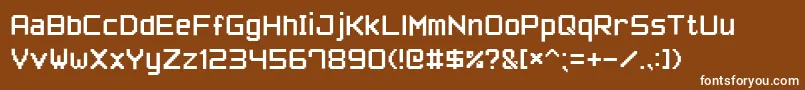 PixelFont7 Font – White Fonts on Brown Background