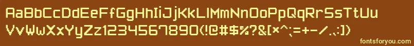 Czcionka PixelFont7 – żółte czcionki na brązowym tle