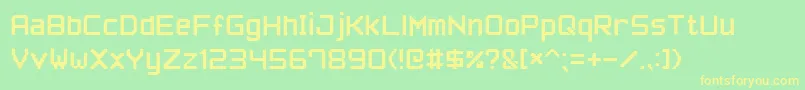 PixelFont7 Font – Yellow Fonts on Green Background