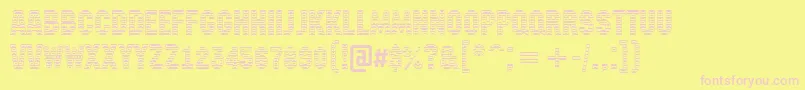 Machinanovastdc Font – Pink Fonts on Yellow Background