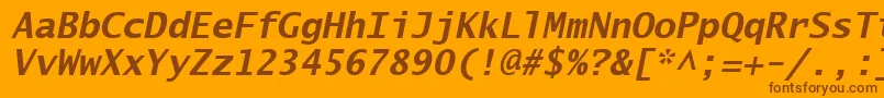 Police LucidaSansTypewriterBoldOblique – polices brunes sur fond orange