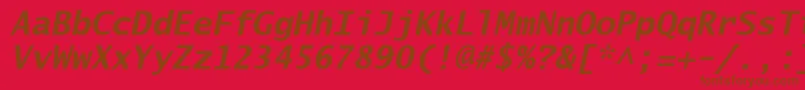 LucidaSansTypewriterBoldOblique Font – Brown Fonts on Red Background