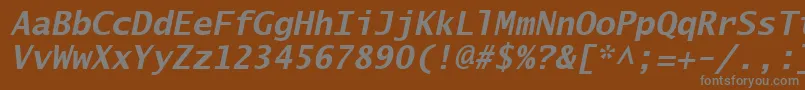 Czcionka LucidaSansTypewriterBoldOblique – szare czcionki na brązowym tle