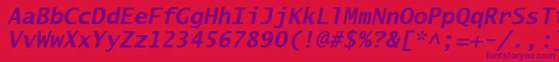 LucidaSansTypewriterBoldOblique Font – Purple Fonts on Red Background