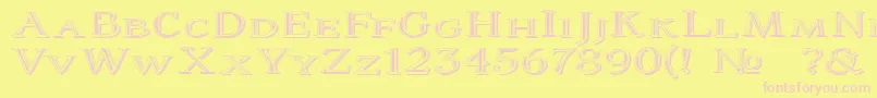 フォントColtaineNo2 – ピンクのフォント、黄色の背景