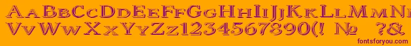 ColtaineNo2-Schriftart – Violette Schriften auf orangefarbenem Hintergrund
