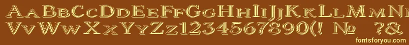 ColtaineNo2-fontti – keltaiset fontit ruskealla taustalla