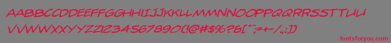 98bottlesrotalic Font – Red Fonts on Gray Background