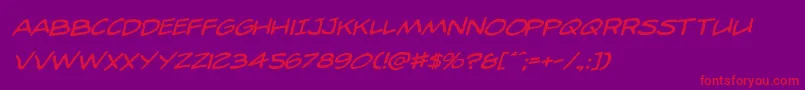 98bottlesrotalic Font – Red Fonts on Purple Background