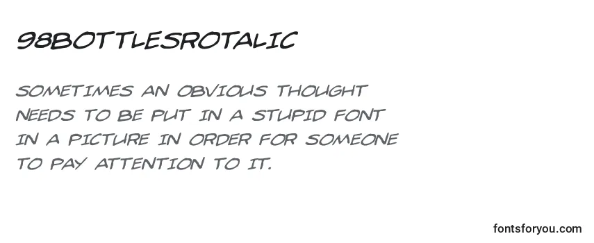98bottlesrotalic Font
