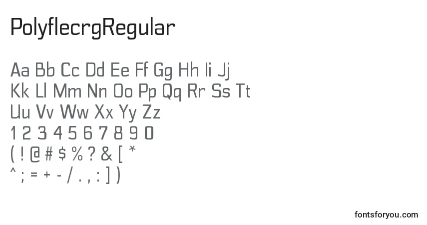 Schriftart PolyflecrgRegular – Alphabet, Zahlen, spezielle Symbole