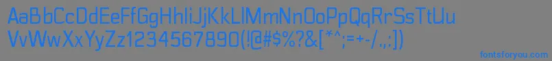 フォントPolyflecrgRegular – 灰色の背景に青い文字