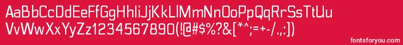 フォントPolyflecrgRegular – 赤い背景に白い文字