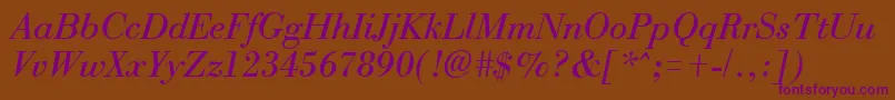BostonItalic Font – Purple Fonts on Brown Background