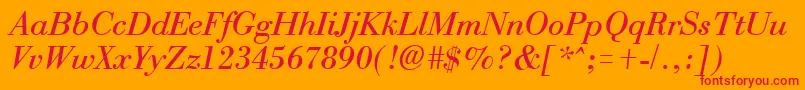 fuente BostonItalic – Fuentes Rojas Sobre Fondo Naranja