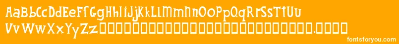 Fantique-Schriftart – Weiße Schriften auf orangefarbenem Hintergrund