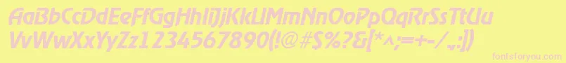 RevelmediumItalic Font – Pink Fonts on Yellow Background