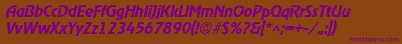 RevelmediumItalic Font – Purple Fonts on Brown Background