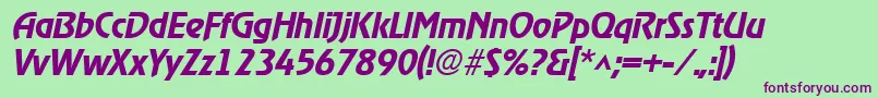 RevelmediumItalic Font – Purple Fonts on Green Background