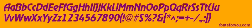 RevelmediumItalic Font – Purple Fonts on Orange Background