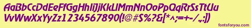 RevelmediumItalic Font – Purple Fonts on Yellow Background