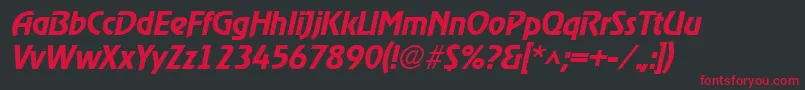 RevelmediumItalic Font – Red Fonts on Black Background