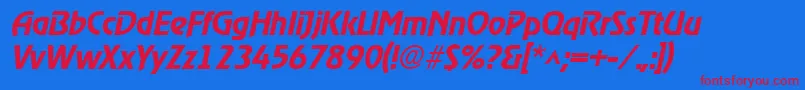 RevelmediumItalic Font – Red Fonts on Blue Background