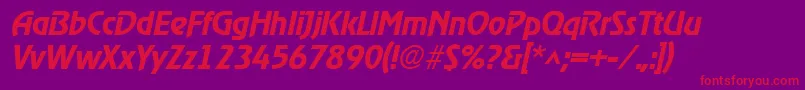 RevelmediumItalic Font – Red Fonts on Purple Background