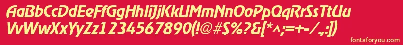 RevelmediumItalic Font – Yellow Fonts on Red Background