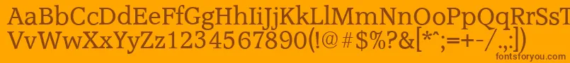 Шрифт AccoladeserialRegular – коричневые шрифты на оранжевом фоне