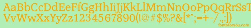 AccoladeserialRegular Font – Orange Fonts on Green Background