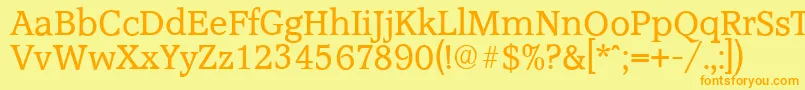 AccoladeserialRegular Font – Orange Fonts on Yellow Background