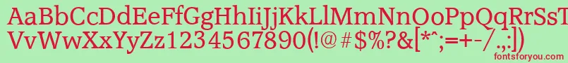 AccoladeserialRegular Font – Red Fonts on Green Background
