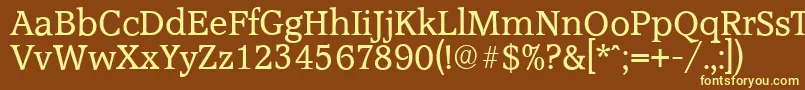 AccoladeserialRegular Font – Yellow Fonts on Brown Background