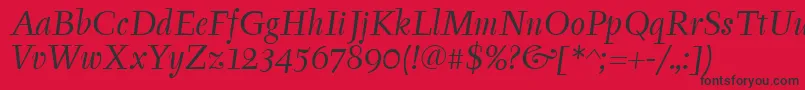 TyfaitcTtРљСѓСЂСЃРёРІ Font – Black Fonts on Red Background