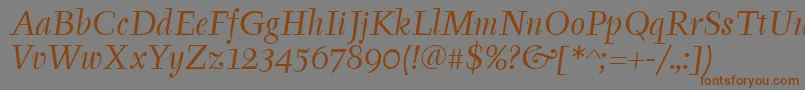 TyfaitcTtРљСѓСЂСЃРёРІ-Schriftart – Braune Schriften auf grauem Hintergrund
