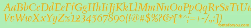 TyfaitcTtРљСѓСЂСЃРёРІ Font – Orange Fonts on Green Background