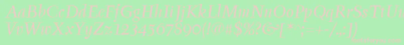 TyfaitcTtРљСѓСЂСЃРёРІ Font – Pink Fonts on Green Background