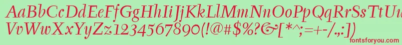 TyfaitcTtРљСѓСЂСЃРёРІ Font – Red Fonts on Green Background