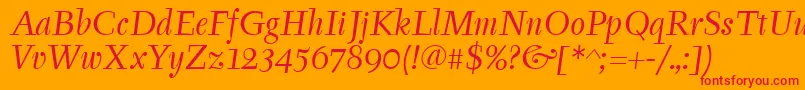 TyfaitcTtРљСѓСЂСЃРёРІ Font – Red Fonts on Orange Background